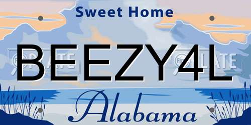 BEEZY4L Alabama License Plate