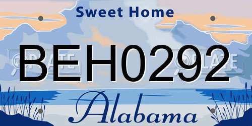 BEH0292 Alabama License Plate