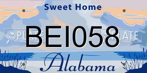 BEI058 Alabama License Plate