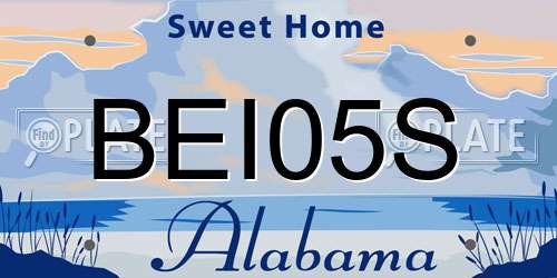BEI05S Alabama License Plate