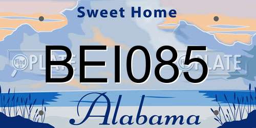 BEI085 Alabama License Plate