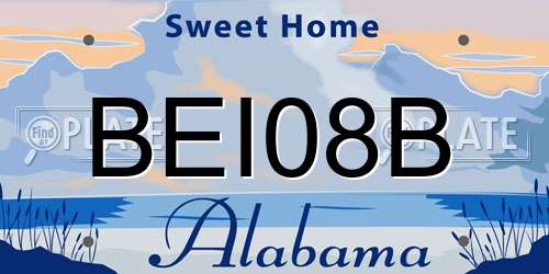 BEI08B Alabama License Plate