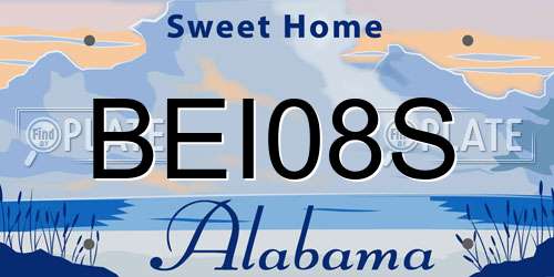 BEI08S Alabama License Plate