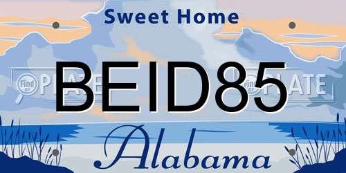 BEID85 Alabama License Plate