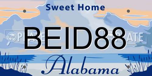 BEID88 Alabama License Plate