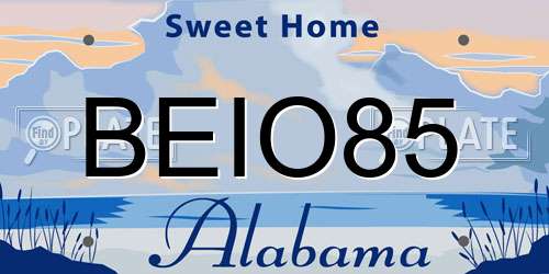 BEIO85 Alabama License Plate