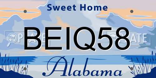 BEIQ58 Alabama License Plate