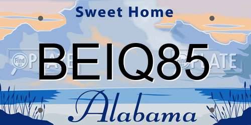 BEIQ85 Alabama License Plate