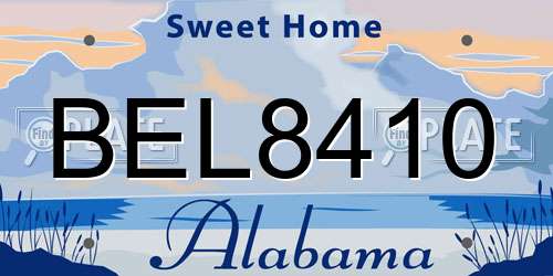 BEL8410 Alabama License Plate