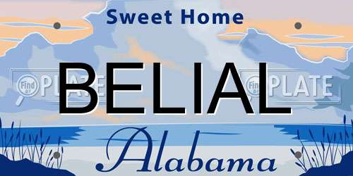 BELIAL Alabama License Plate