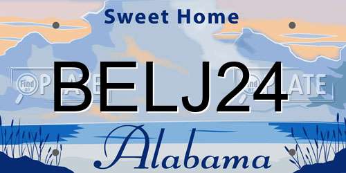 BELJ24 Alabama License Plate