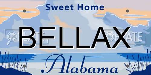 BELLAX Alabama License Plate