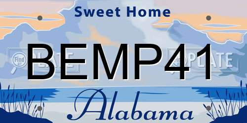 BEMP41 Alabama License Plate