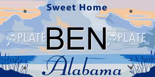 BEN Alabama License Plate