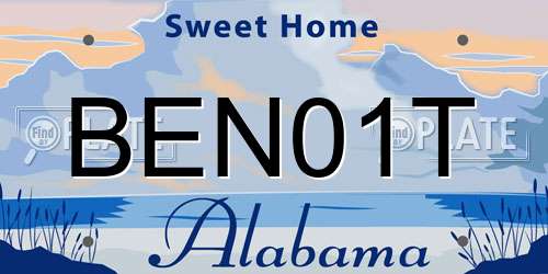 BEN01T Alabama License Plate