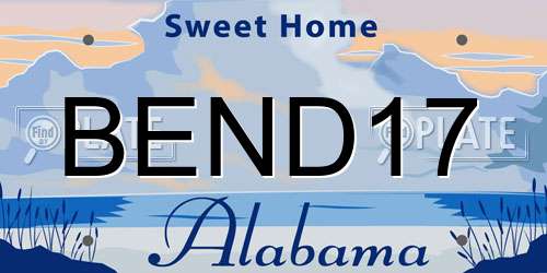 BEND17 Alabama License Plate