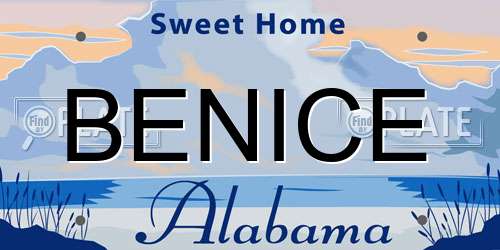 BENICE Alabama License Plate