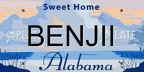BENJII Alabama License Plate