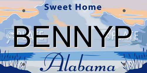 BENNYP Alabama License Plate