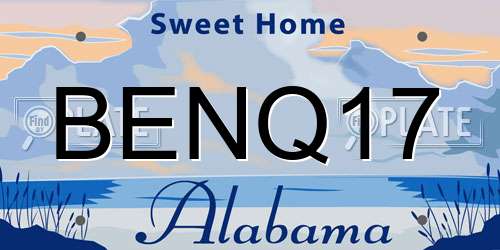 BENQ17 Alabama License Plate
