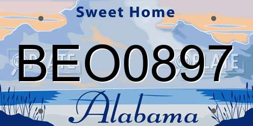 BEO0897 Alabama License Plate