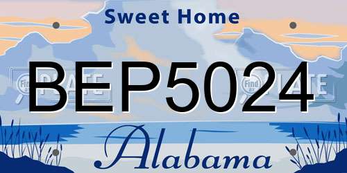 BEP5024 Alabama License Plate