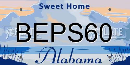 BEPS60 Alabama License Plate