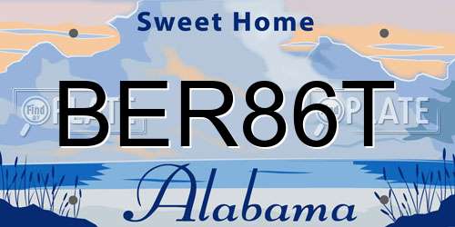 BER86T Alabama License Plate