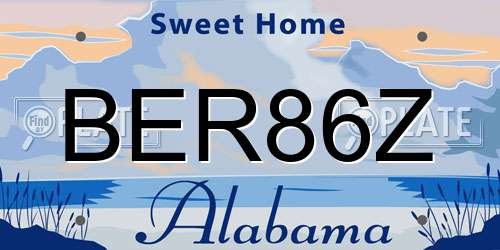 BER86Z Alabama License Plate