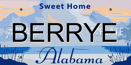 BERRYE Alabama License Plate