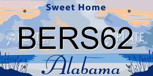BERS62 Alabama License Plate