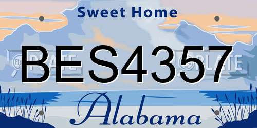BES4357 Alabama License Plate