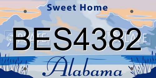 BES4382 Alabama License Plate