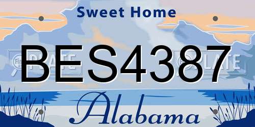 BES4387 Alabama License Plate