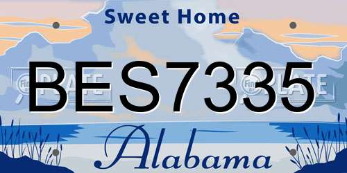 BES7335 Alabama License Plate