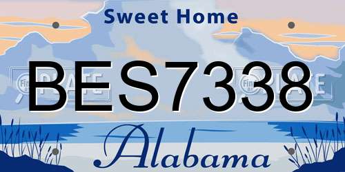 BES7338 Alabama License Plate