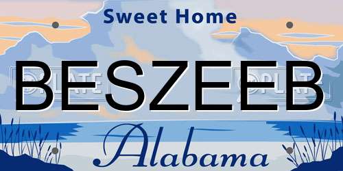 BESZEEB Alabama License Plate