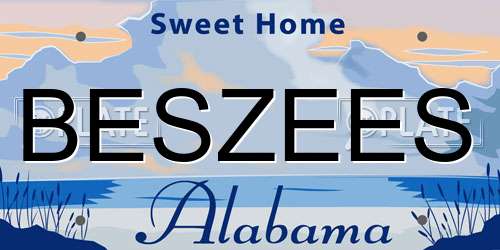 BESZEES Alabama License Plate