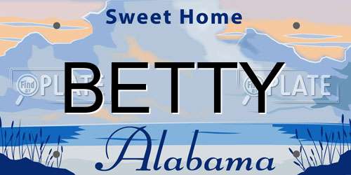 BETTY Alabama License Plate