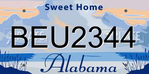 BEU2344 Alabama License Plate