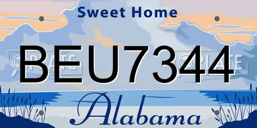 BEU7344 Alabama License Plate