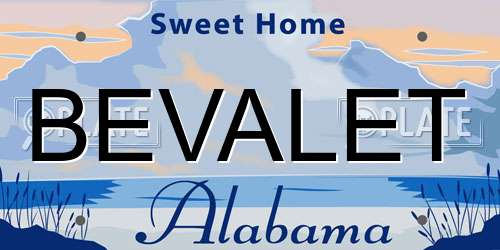 BEVALET Alabama License Plate