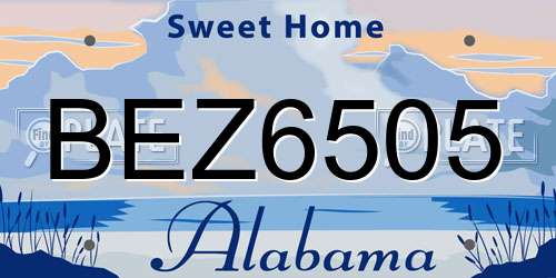 BEZ6505 Alabama License Plate