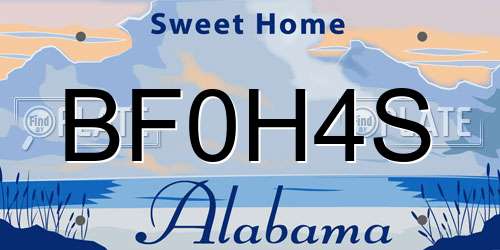 BF0H4S Alabama License Plate