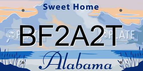 BF2A2T Alabama License Plate