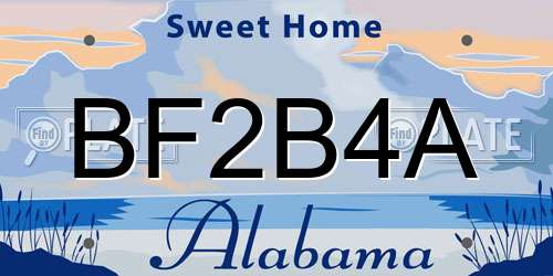 BF2B4A Alabama License Plate