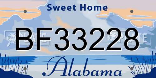 BF33228 Alabama License Plate