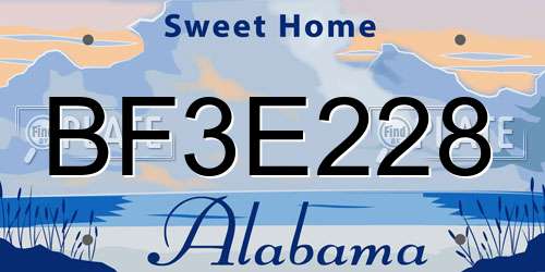 BF3E228 Alabama License Plate