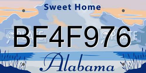 BF4F976 Alabama License Plate