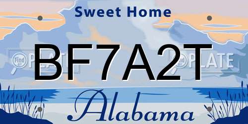 BF7A2T Alabama License Plate